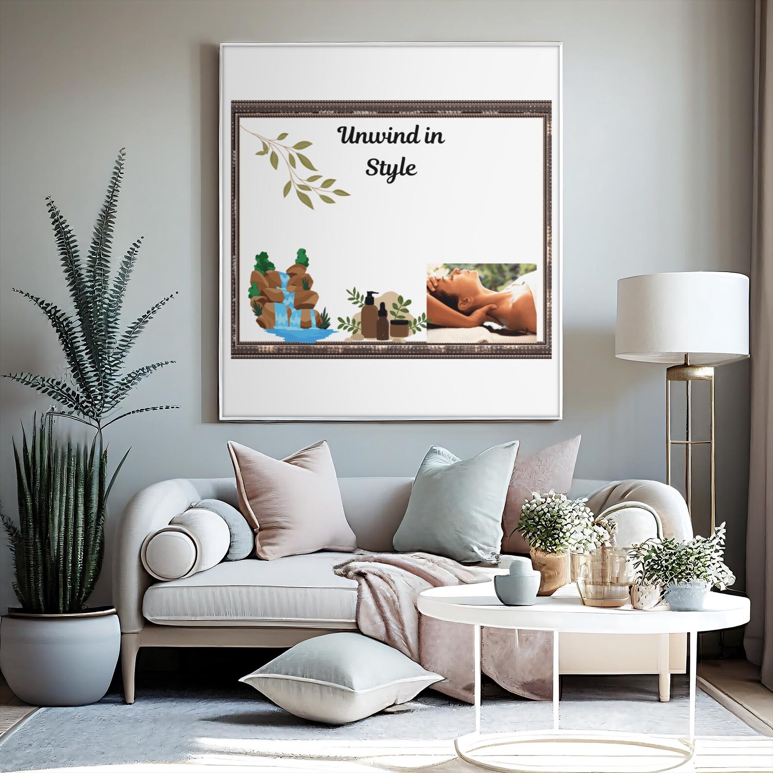 Head Massage Spa Print: Serene Wellness Art (Digital Download)