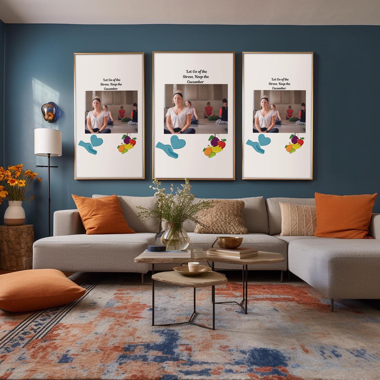 Funny Yoga Poster: Let Go of Stress, Spa Decor (Digital Download)